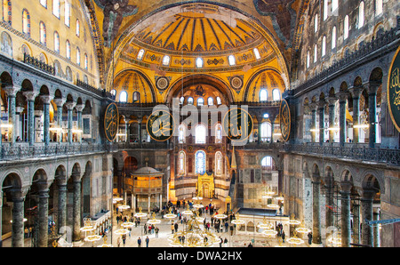 Interieur-Details der Hagia Sophia in Istanbul, Türkei. Stockfoto