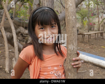 EL SALVADOR, Jujutla. Armen Bauerndorf. Stockfoto