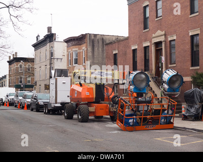 Filmproduktion eingestellt in Brooklyn New York City Stockfoto