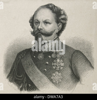 Victor Emmanuel II von Italien (1820-1878). König von Sardinien von 1849-1861, und König von Italien (1861-1878). Kupferstich von E. Krell Stockfoto