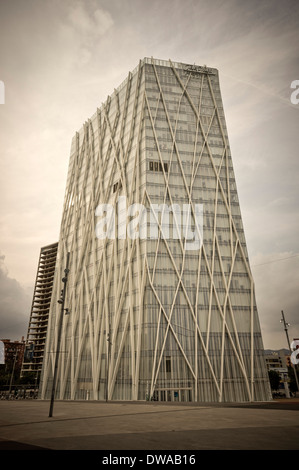 Telefonica, Gebäude, Torre Diagonal Zero Zero, EMBA, ESTUDI MASSIP-BOSCH Architekten, Barcelona, Spanien Stockfoto