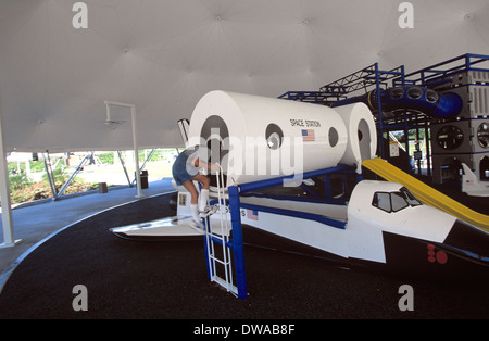 Eine Raumstation für die Kinder am Kennedy Space Center Visitor Complex, Florida, USA Stockfoto