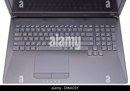 Schließen Bild eines Laptops: Tastatur und Touchpad Stockfoto