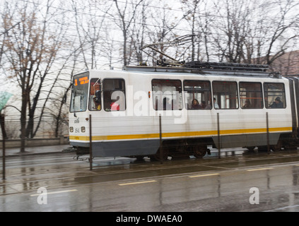 Straßenbahn in Bukarest, Rumänien Stockfoto