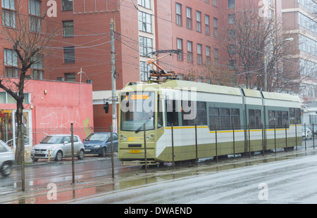 Straßenbahn in Bukarest, Rumänien Stockfoto