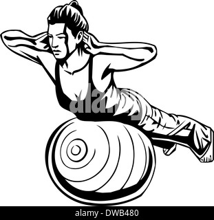 Women's Fitness - Illustration. Stockfoto