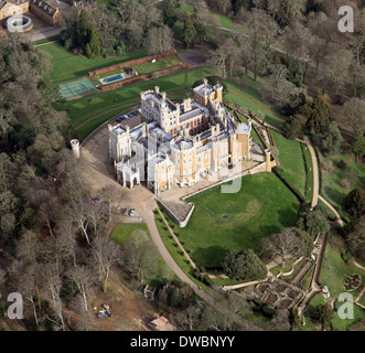 Luftaufnahme des Belvoir Castle (ausgeprägte Beaver oder Beever) in der Nähe von Grantham Stockfoto