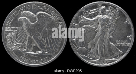 Halben Dollar Silber Münze, Walking Liberty, USA, 1935 Stockfoto