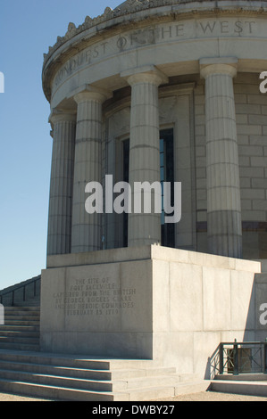 George Rogers Clark Memorial zu Ehren der amerikanischen Eroberung der Festung Vincennes, Indiana, 1779. Digitale Fotografie Stockfoto