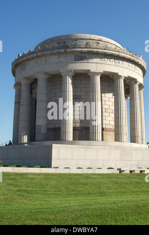 George Rogers Clark Memorial zu Ehren der amerikanischen Eroberung der Festung Vincennes, Indiana, 1779. Digitale Fotografie Stockfoto