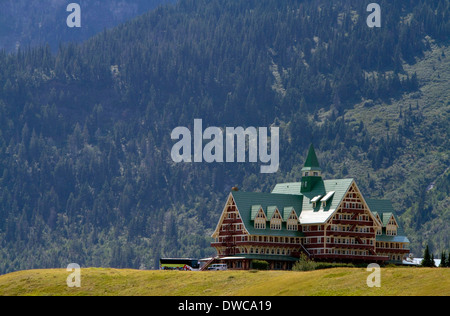 Prince Of Wales Hotel befindet sich in Waterton Lakes Nationalpark, Alberta, Kanada. Stockfoto