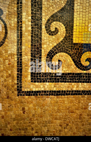 Detail eines römischen Mosaiks aus Alcazares, Córdoba, Spanien. Stockfoto