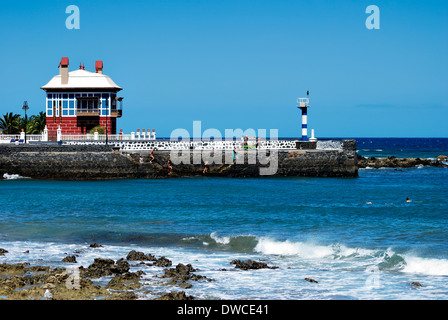 Sonnenbad zu nehmen. Arrieta. Lanzarote, Spanien. Stockfoto