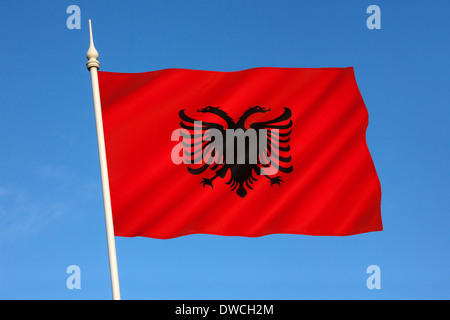 Flagge von Albanien Stockfoto