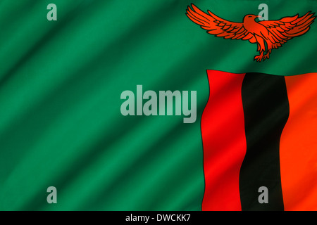 Flagge von Sambia Stockfoto