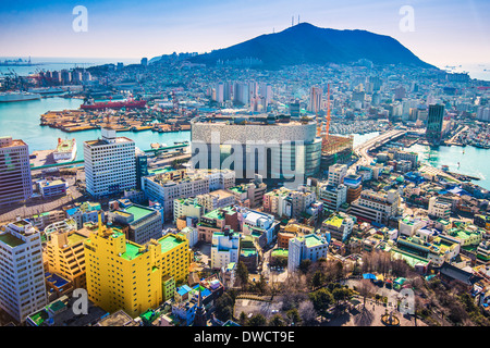 Busan, Südkorea Stadtbild von oben. Stockfoto