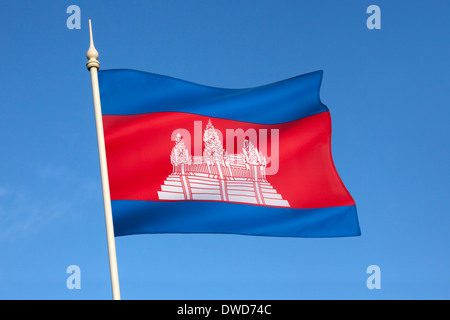 Die Nationalflagge von Kambodscha Stockfoto