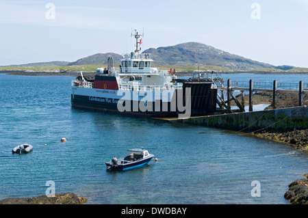 An Bord der Caledonian Macbrayne Fähre "Loch Alainn" am Hafen von Ardmore, Isle of Barra, Western Isles, Schottland, Vereinigtes Königreich Stockfoto