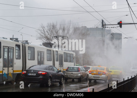 Straßenbahn in Bukarest, Rumänien Stockfoto
