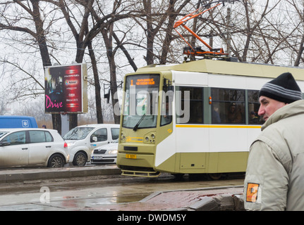 Straßenbahn in Bukarest, Rumänien Stockfoto