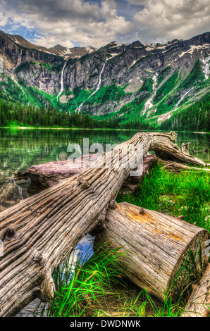 Malerische Aussicht auf die Berge, Avalanche Lake, Glacier Nationalpark Montana USA Stockfoto