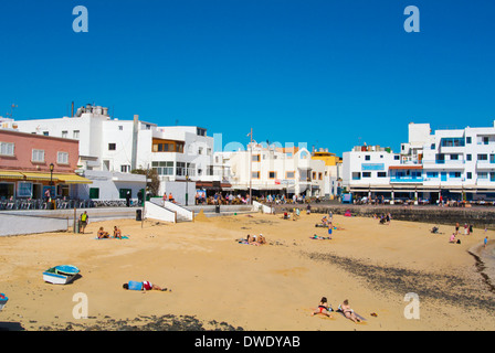 Strand Playa Muelle Chico, Corralejo, Fuerteventura, Kanarische Inseln, Spanien, Europa Stockfoto