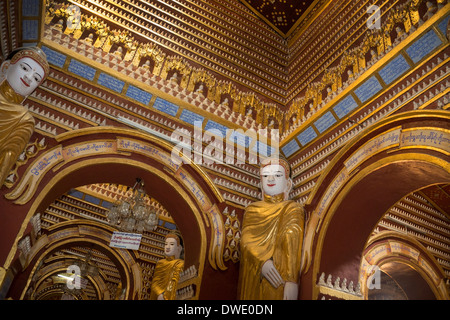 Innenministerium der buddhistischen Tempelanlage von Mohnyin Thambuddhei Paya in Monywa in Myanmar (Burma) Stockfoto