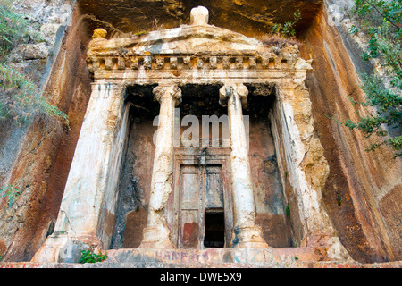 Grab des Amyntas, lykische Gräbern in Fels gehauen Stockfoto