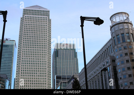 Skyline von Canary Wharf Stockfoto