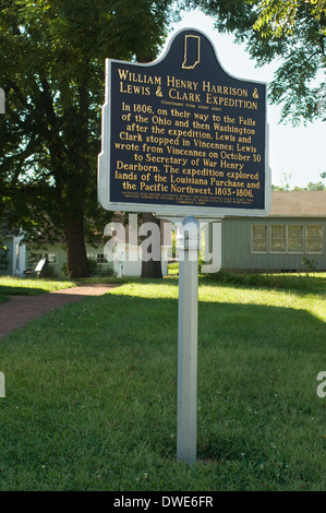 Lewis und Clark in Vincennes, Indiana, wo Sie nach Erforschung von Louisiana Gebiet, 1806 gestoppt. Digitale Fotografie Stockfoto