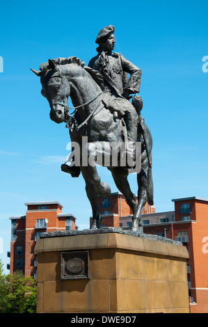 Bonnie Prince Charlie Statue im Stadtzentrum von Derby, Derbyshire England UK Stockfoto