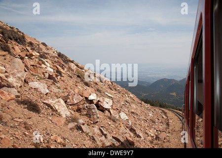 Zahnradbahn am Pikes Peak in Colorado Springs, CO, USA Stockfoto