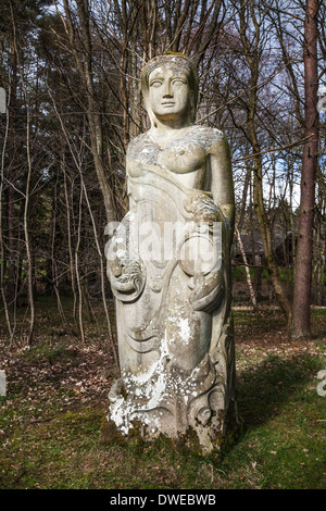 Persephone Bildhauerei an der Kapelle von Garioch in Aberdeenshire, Schottland. Stockfoto