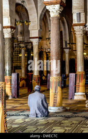 Nordafrika, Tunesien, Kairouan. Holly Stadt. Die große Moschee Sidi Okba, Weltkulturerbe der Unesco. Heiliger Ort des Islam. Stockfoto