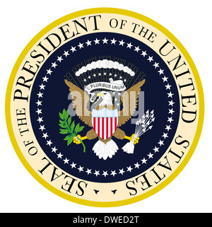 Eine Darstellung der Dichtung des Präsidenten der Vereinigten Staaten von Amerika Stockfoto