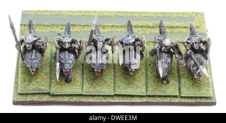 Goblin Wolf Reiter mit Speer und Schild bewaffnet. Stockfoto