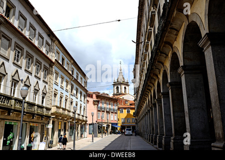 Straßenszene in Braga, Portugal Stockfoto