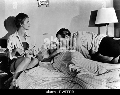 Jean Seberg, Deborah Kerr und David Niven, am Set des Films, "Bonjour Tristesse" unter der Regie von Otto Preminger, 1958 Stockfoto