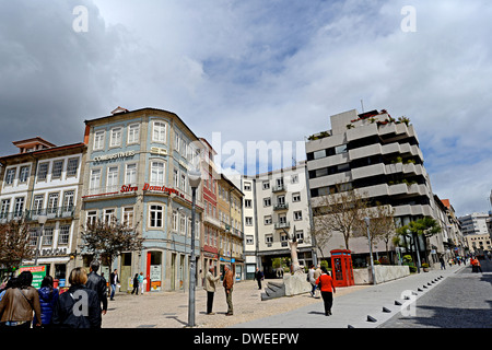 Straßenszene in Braga, Portugal Stockfoto