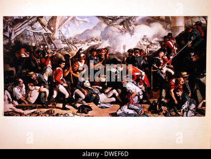 Der Tod von Nelson in der Schlacht von Trafalgar Gemälde 1805, von Daniel Maclise ca. frühen 1860er Jahren Stockfoto