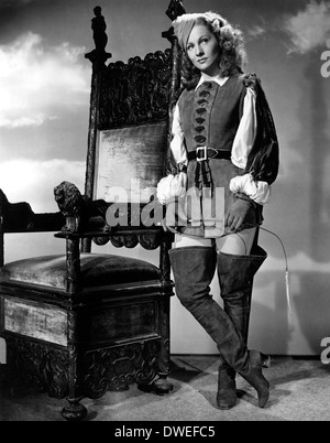 Joan Fontaine, am Set des Films "Frenchman es Creek" unter der Regie von Mitchell Leisen, 1944 Stockfoto