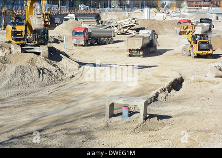 Schwere Maschinen als Baustellenausrüstung Stockfoto