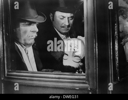 Claude Dauphin (rechts), Regie: am Set des Films "Le Plaisir" Max Ophüls, 1952 Stockfoto