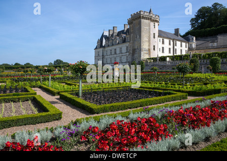 16. Jahrhundert Schloss und Gärten von Villandry - Loire-Tal in Frankreich Stockfoto