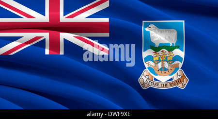 Falkland-Inseln im Wind wehende Flagge Stockfoto