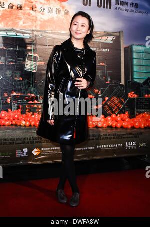 Taipei. 6. März 2014. Förderung von Regisseur Jia Zhangke und Schauspielerin Zhao Tao Film A Touch Of Sin in Taipei auf Donnerstag, 6. März 2014. © TopPhoto/Alamy Live-Nachrichten Stockfoto