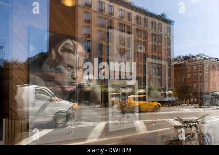 Chelsea ist nur eines der Viertel von New York, auch wenn jeder von ihnen seine eigene Persönlichkeit Chelsea hat. Das Hotel liegt im Westen Stockfoto