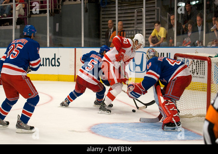Eishockey match Telegramme Madison Square Garden, oft abgekürzt als MSG ein Stadion in der Stadt New York ist Rangers Stockfoto