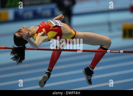 Sopot, Polen 7. März 2014 IAAF World Indoor Championships Sopot 2014. Ruth Beitia (Spanien) dich beim Hochsprung Credit: Michal Fludra/Alamy Live News Stockfoto