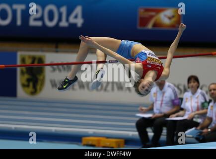 Sopot, Polen 7. März 2014 IAAF World Indoor Championships Sopot 2014. Ana Simic dich beim Hochsprung Credit: Michal Fludra/Alamy Live News Stockfoto